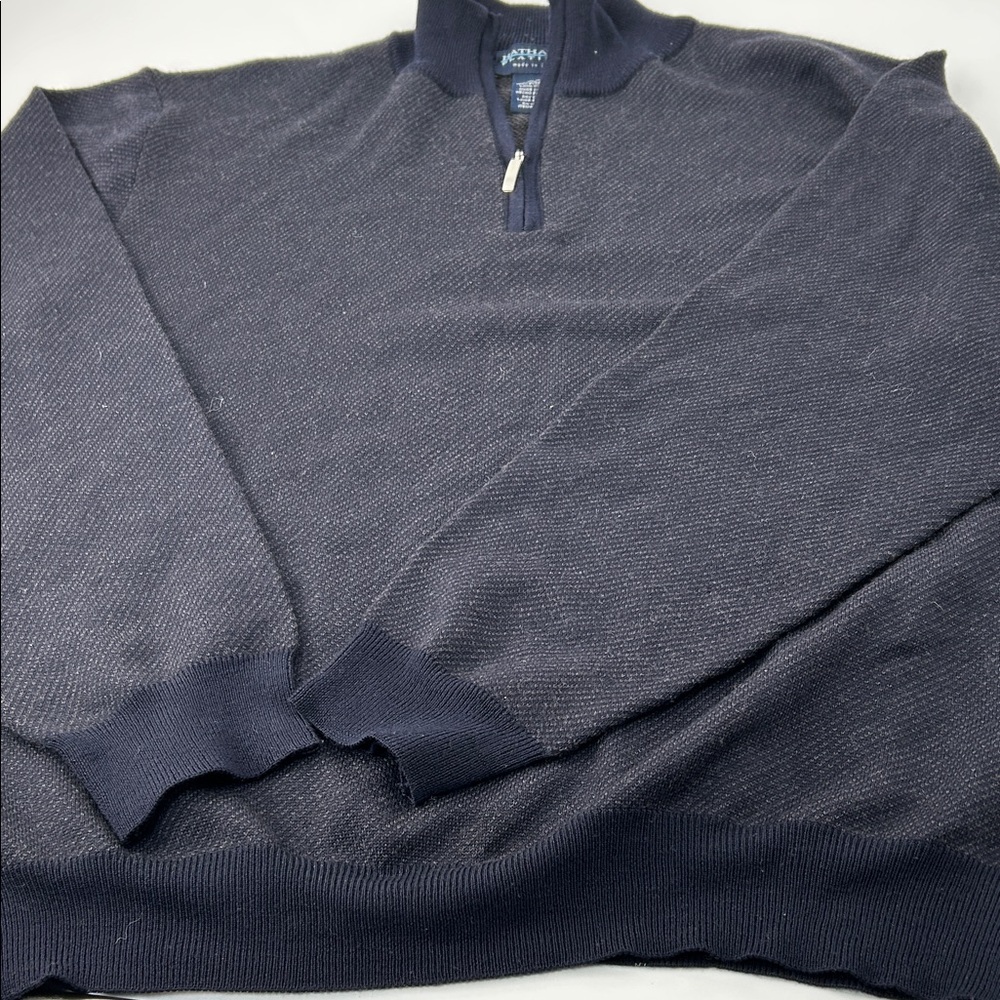 Men's Navy Zip-Up Sweater